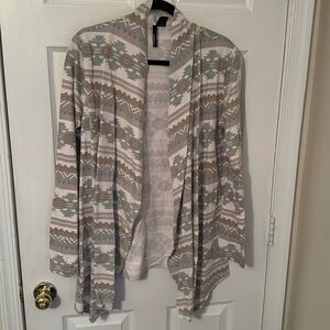 O’Neill Cardigan Size XL Color Cream Green Brown